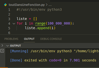 programme python sans fonctions